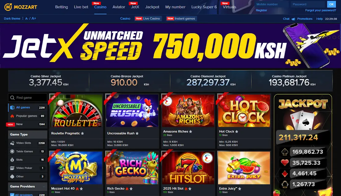 MozzartBet Casino and Sportsbook Screenshot